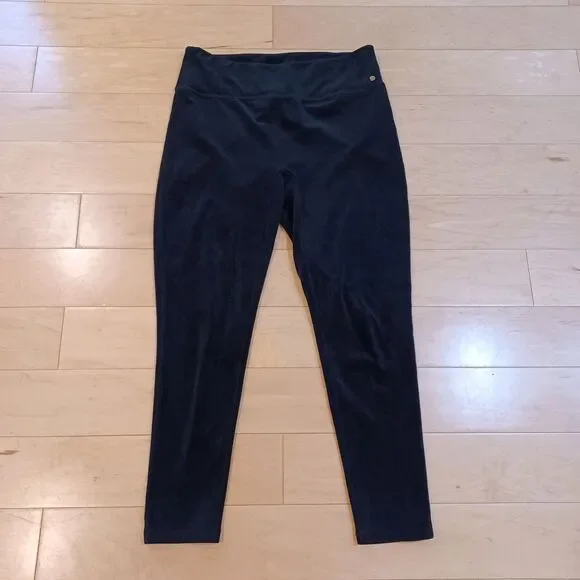 Lilly Pulitzer Myria Velour High Rise Leggings Onyx Black Size XL Athletic Soft - Picture 2 of 8